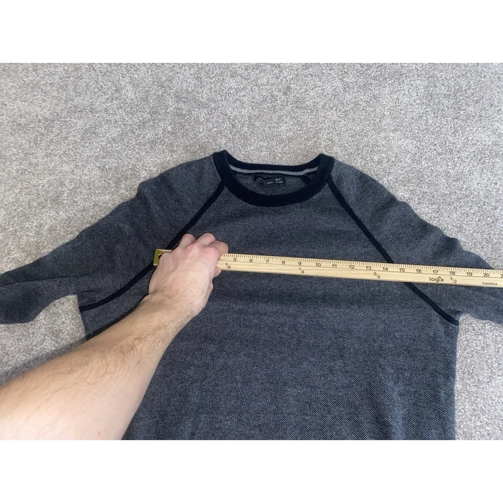 Banana Republic Cashmere/Pima Cotton‎ Crew-Neck Sweater Mens Medium Gray/Black
